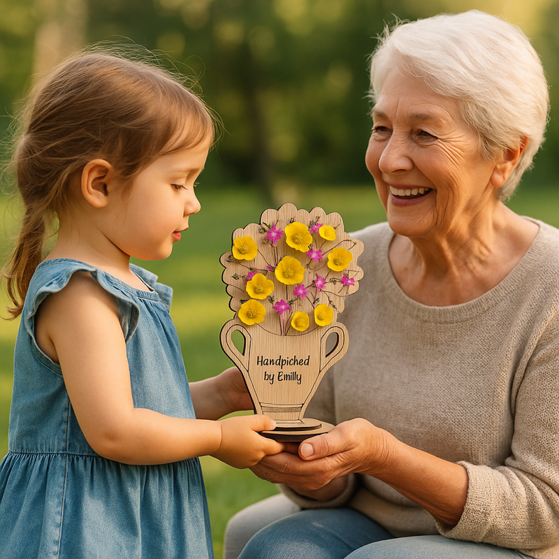 Handpicked by Emily – wooden flower keepsake