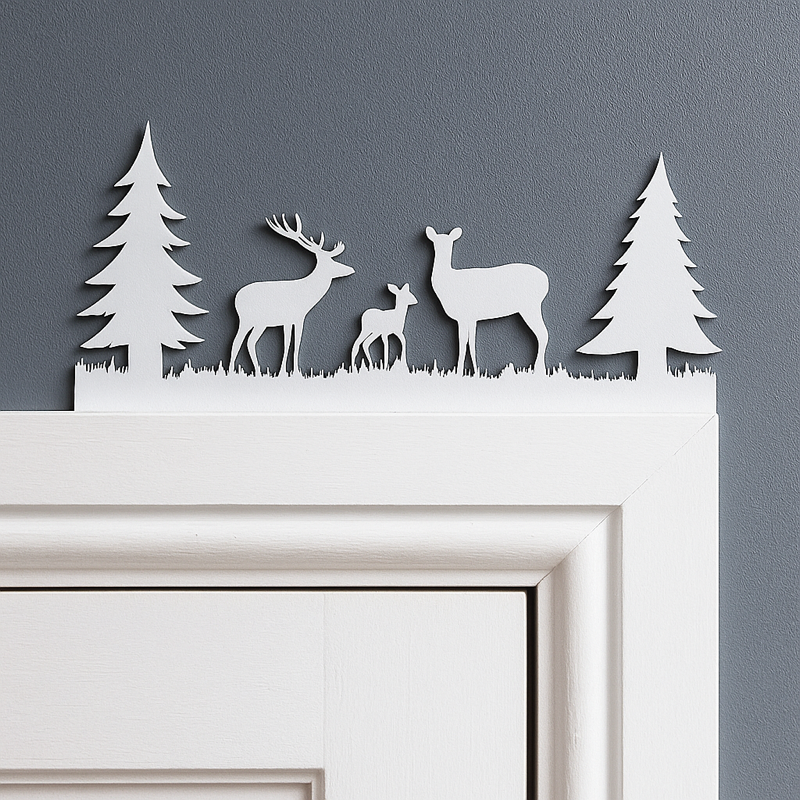 Wooden Winter Shelf Decorations – Rustic Woodland, Reindeer, and Village Christmas Mantel Décor