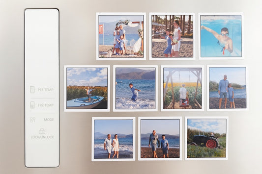Personalised square photo magnet with family picture, 6cm fridge gift keepsake