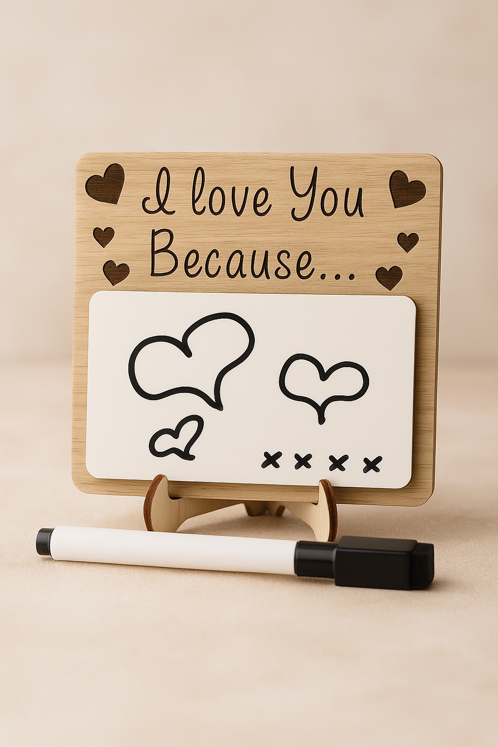 Personalised ‘I Love You Because’ Dry Erase Board – Gift for Dad, Grandad, or Partner from Kids | Birthday, Anniversary, Father’s Day