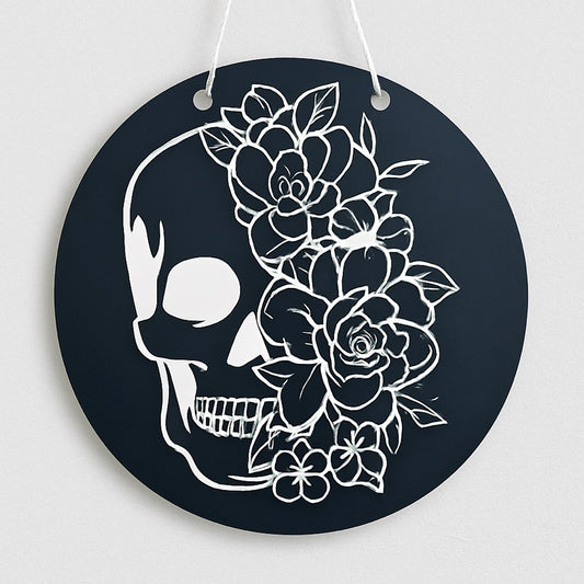Skull Halloween Wall Art – Spooky Autumn Home Décor & Gift Idea for Her