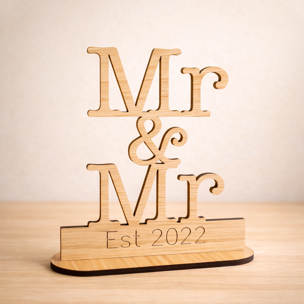 Personalised Wooden Wedding Sign – Mr & Mrs, Mr & Mr, Mrs & Mrs Gift