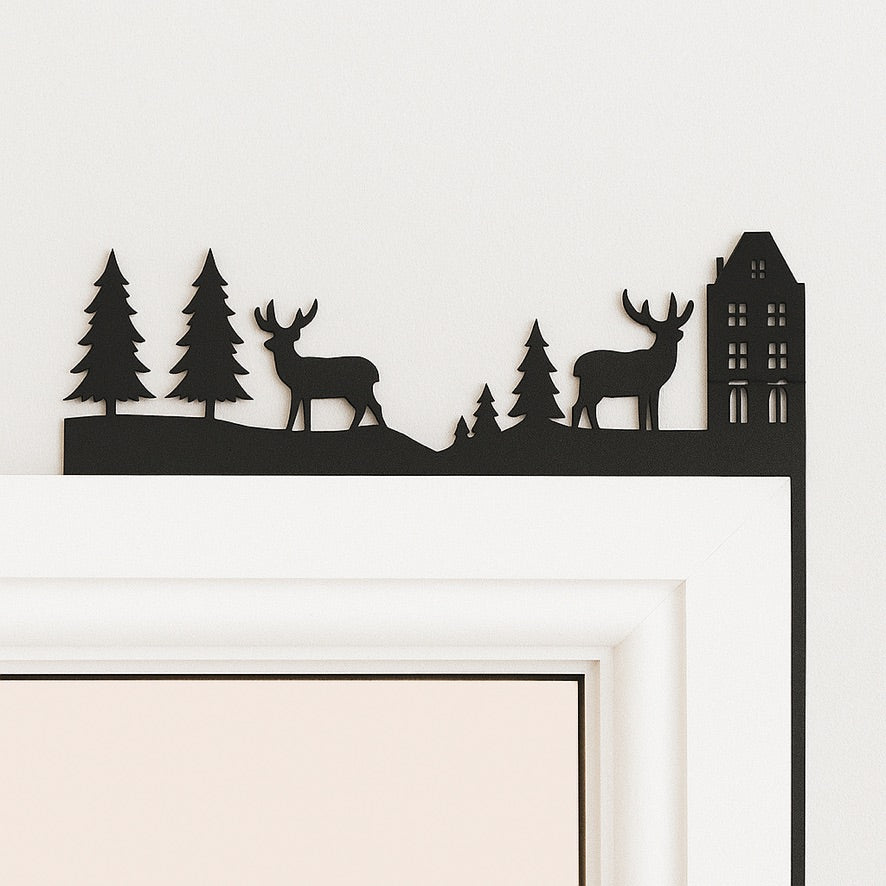 Wooden Winter Shelf Decorations – Rustic Woodland, Reindeer, and Village Christmas Mantel Décor