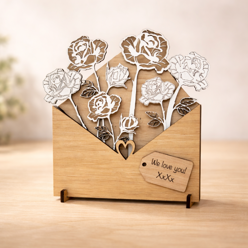 Personalised Wooden Rose Flower Box – Forever Rose Anniversary Gift