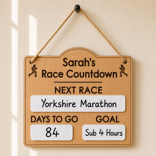 Personalised Race Countdown Board for Runners