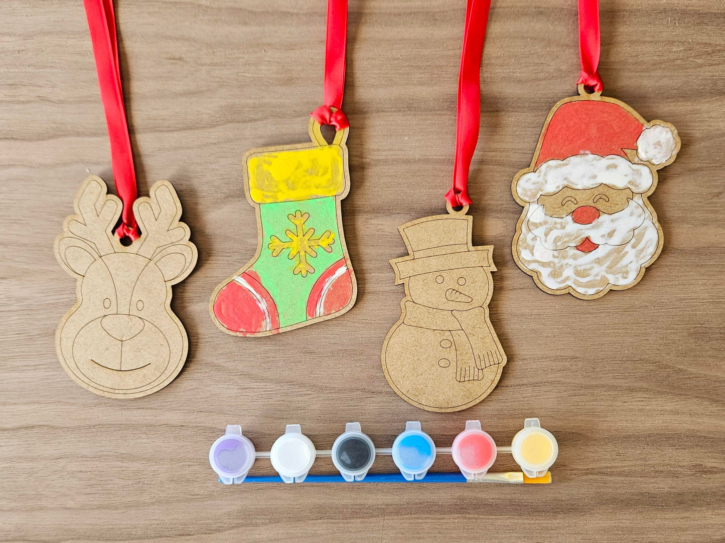 Paint Your Own Christmas Decorations, DIY Ornament Craft Kit for Kids, Christmas Eve Box Idea, Stocking Filler, Holiday Activity