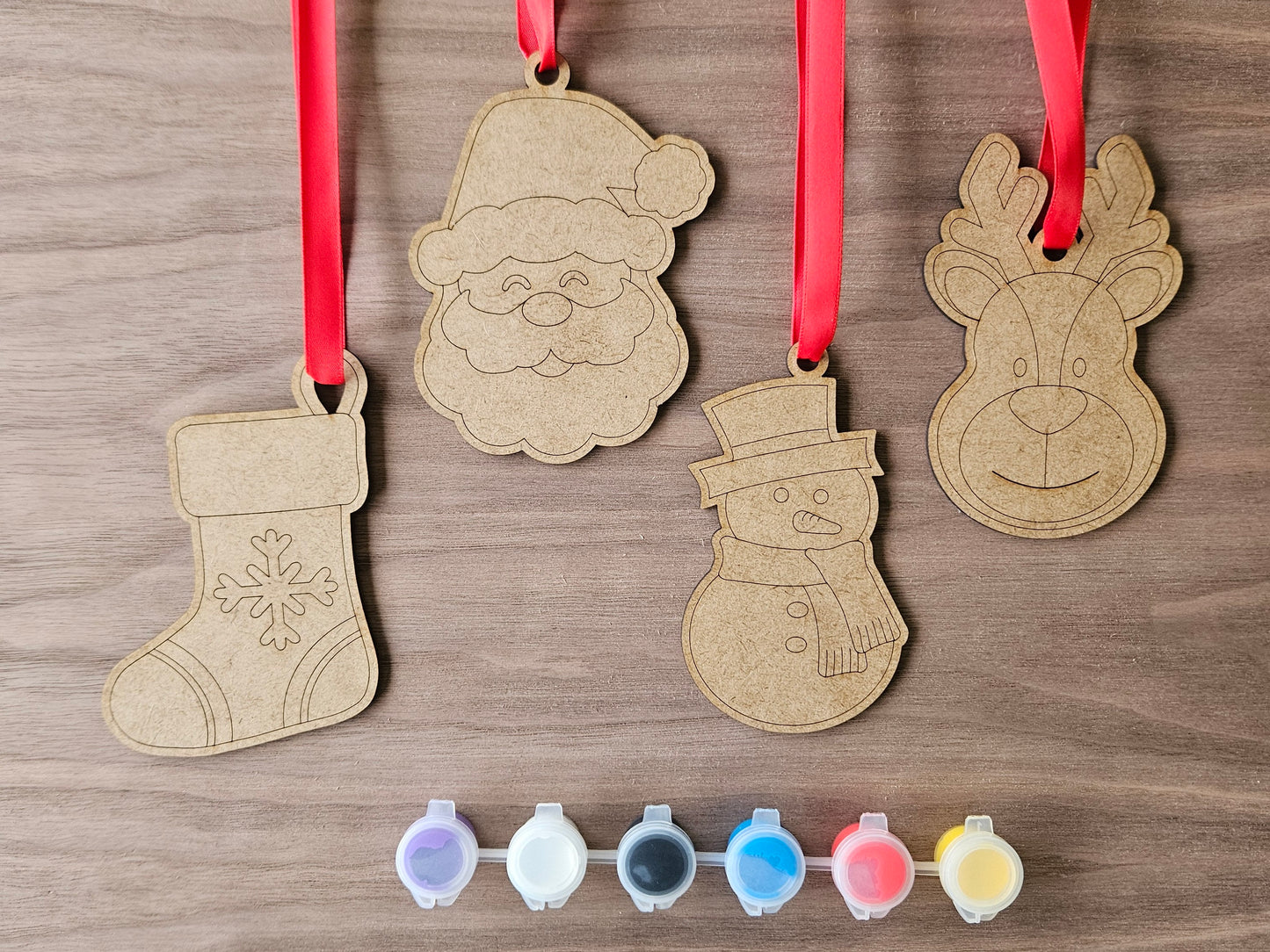 Paint Your Own Christmas Decorations, DIY Ornament Craft Kit for Kids, Christmas Eve Box Idea, Stocking Filler, Holiday Activity