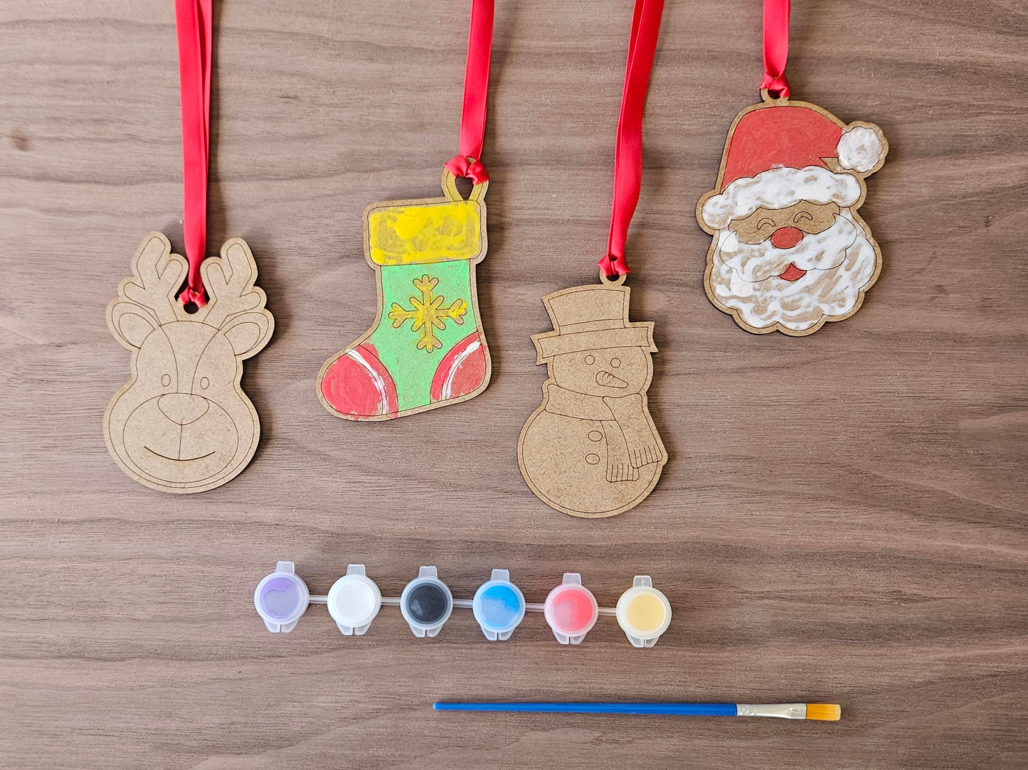 Paint Your Own Christmas Decorations, DIY Ornament Craft Kit for Kids, Christmas Eve Box Idea, Stocking Filler, Holiday Activity