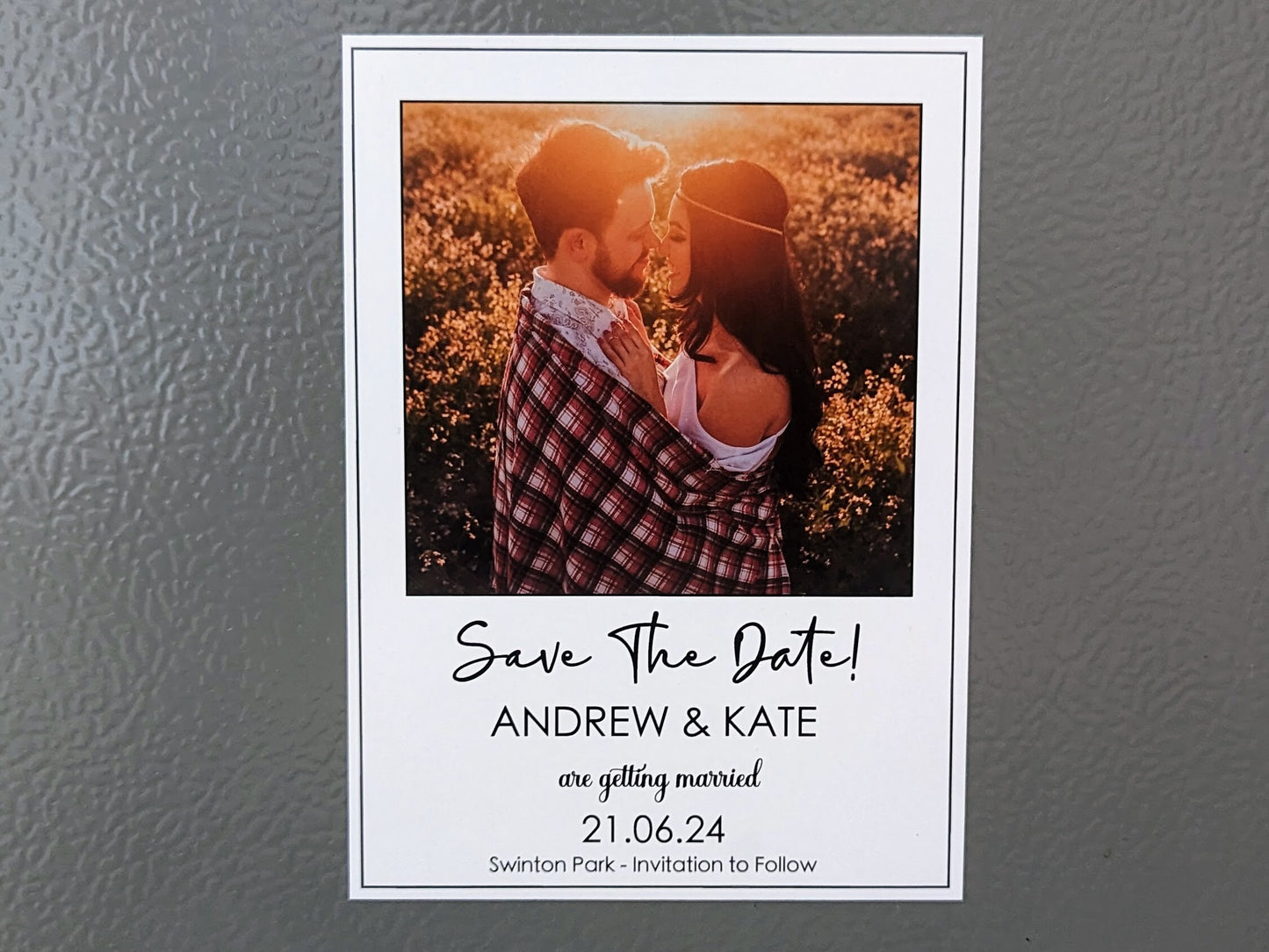 Photo Save The Date Magnet, With Kraft Envelopes
