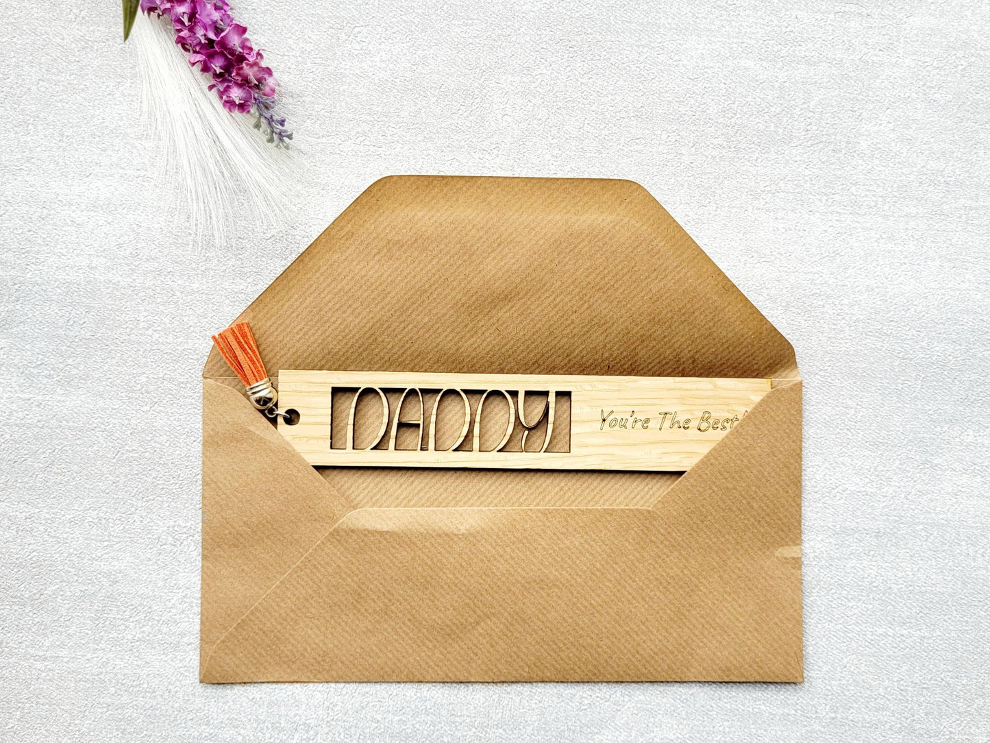 Personalised Papa Bookmark, Wooden Bookmark Gift