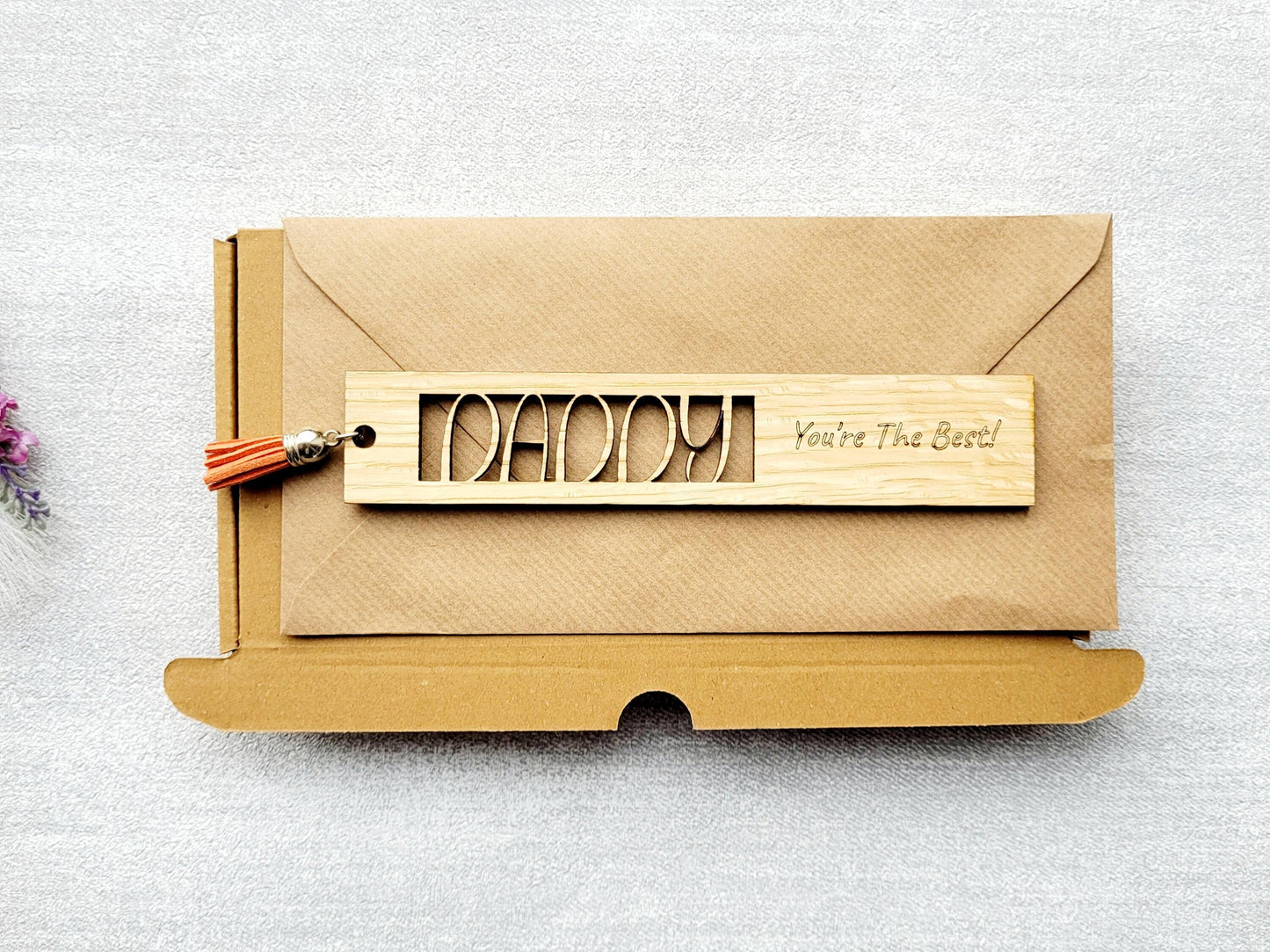 Personalised Papa Bookmark, Wooden Bookmark Gift