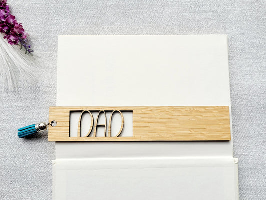 Dad Bookmark, Personalised Wooden Bookmark