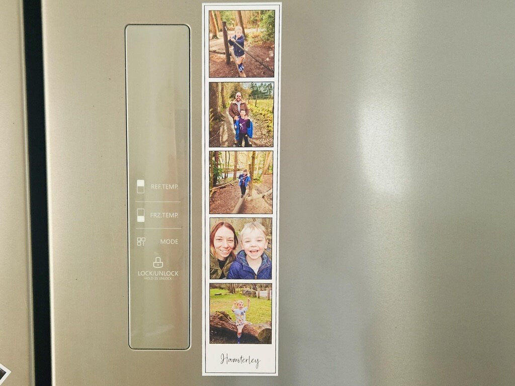 Personalised Photo Strip Magnet – Custom Fridge Magnet with 2-6 Images – Memory Keepsake Gift