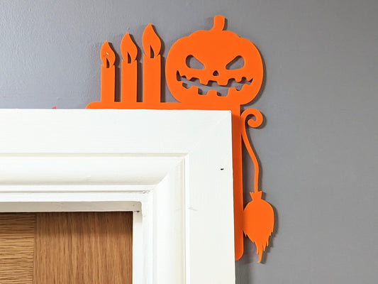 Orange Pumpkin Door Corner Decoration – Bright Halloween Decor