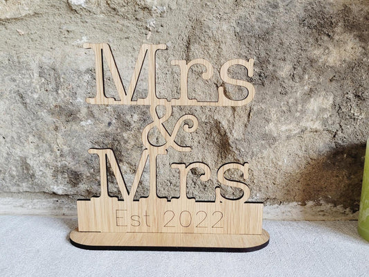 Mrs and Mrs Sign, Bride and Bride Gifts