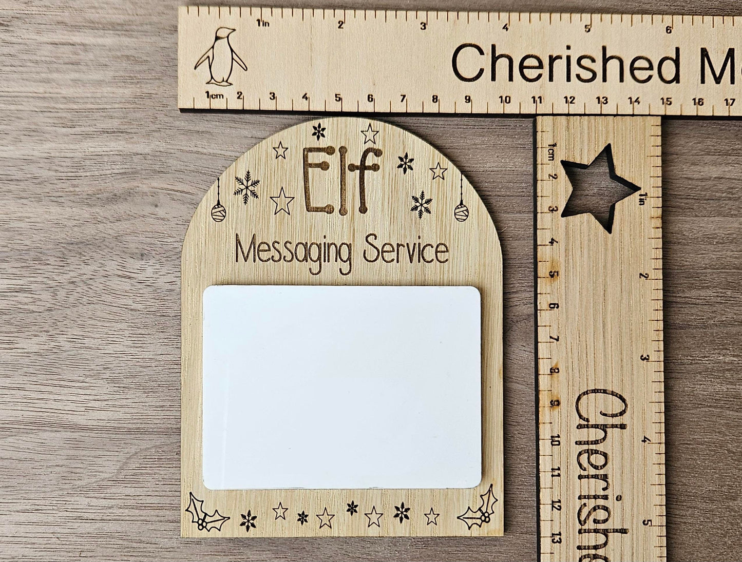 Personalised Elf Arrival Postcard – Custom Wooden Christmas Keepsake for Kids