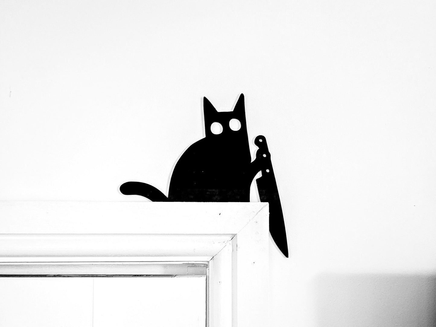 Cat With Knife Door Topper