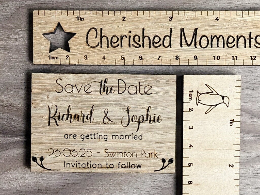 Personalised Wooden Save The Date Magnet – Rustic Wedding Keepsake