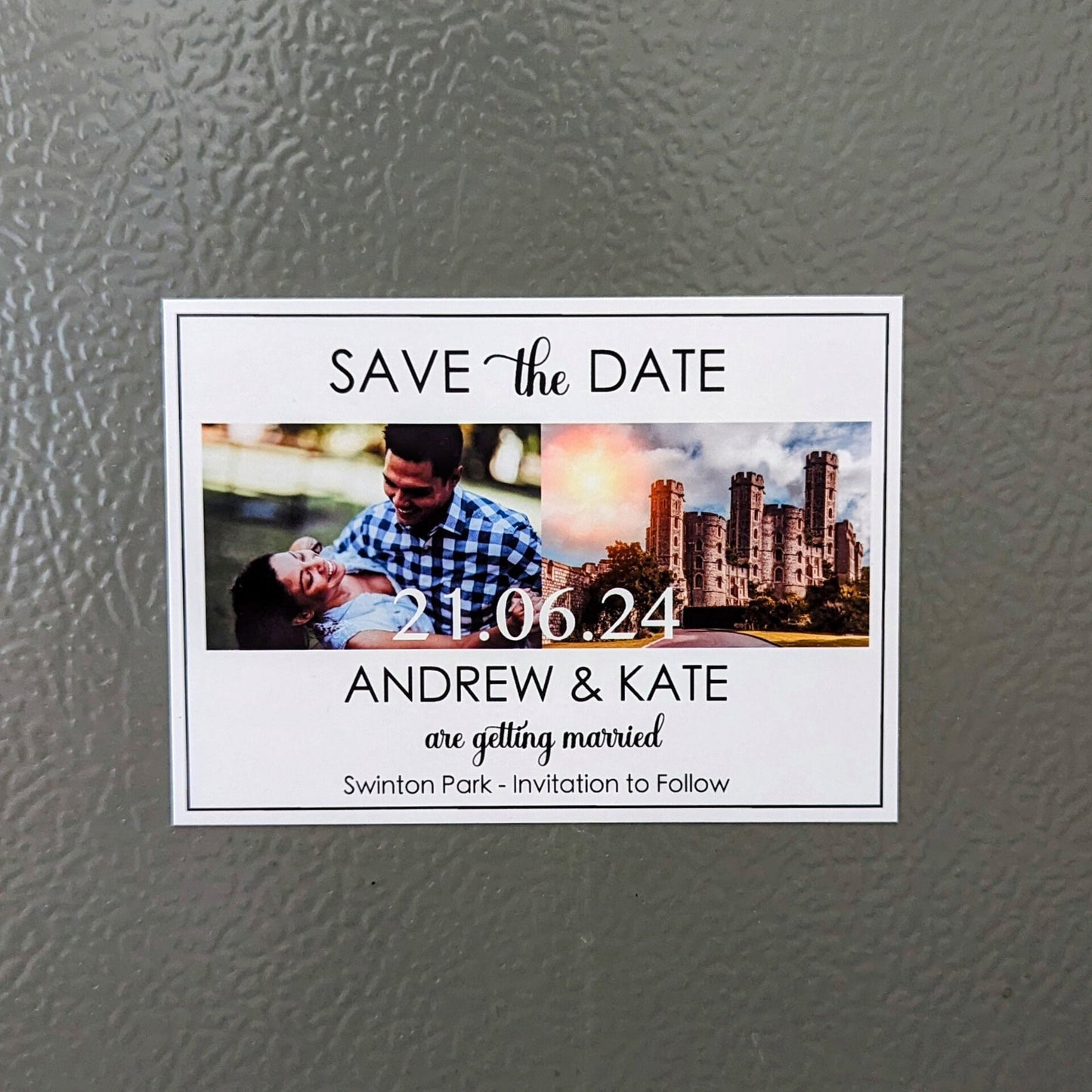 Personalised Save The Date Magnets with Kraft Envelopes