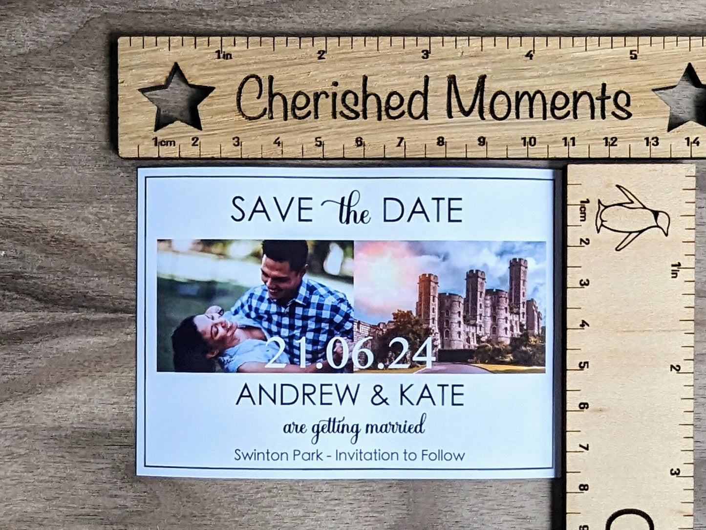 Personalised Save The Date Magnets with Kraft Envelopes