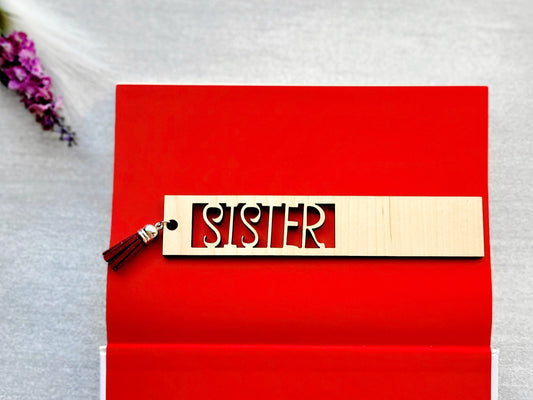 Sister Bookmark, Personalised Wooden Bookmark