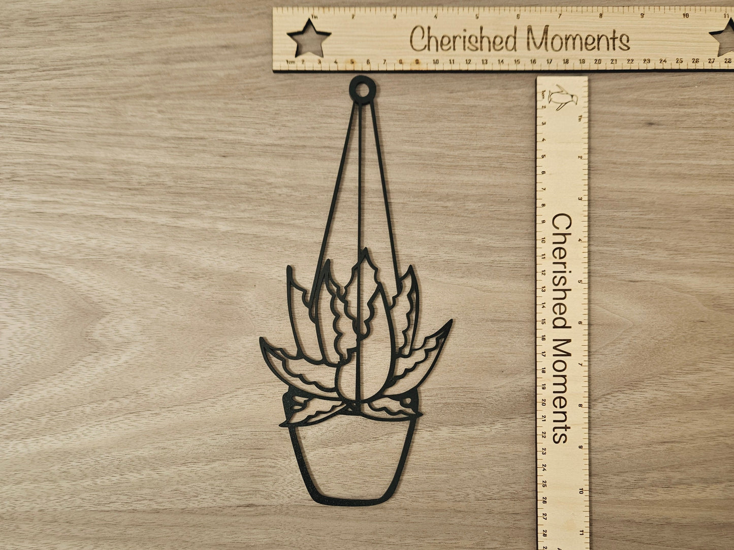 Wooden Plant Wall Art Set of 3 – Unique and Stylish Home Decor, Customizable Sizes & Color