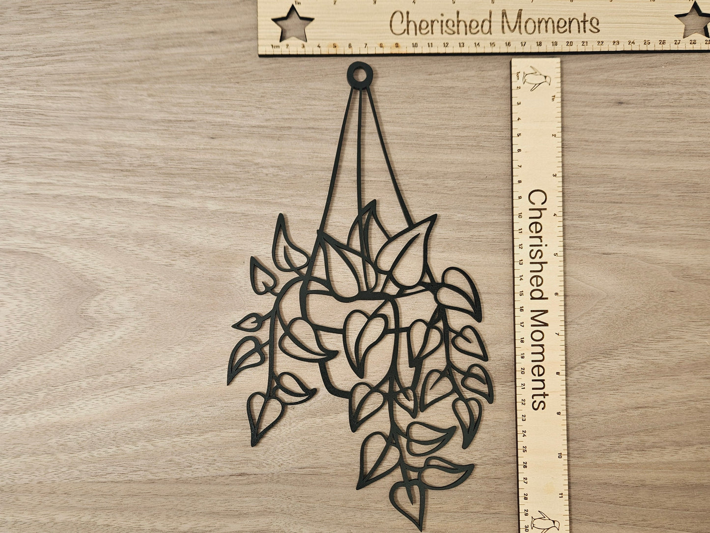 Wooden Plant Wall Art Set of 3 – Unique and Stylish Home Decor, Customizable Sizes & Color