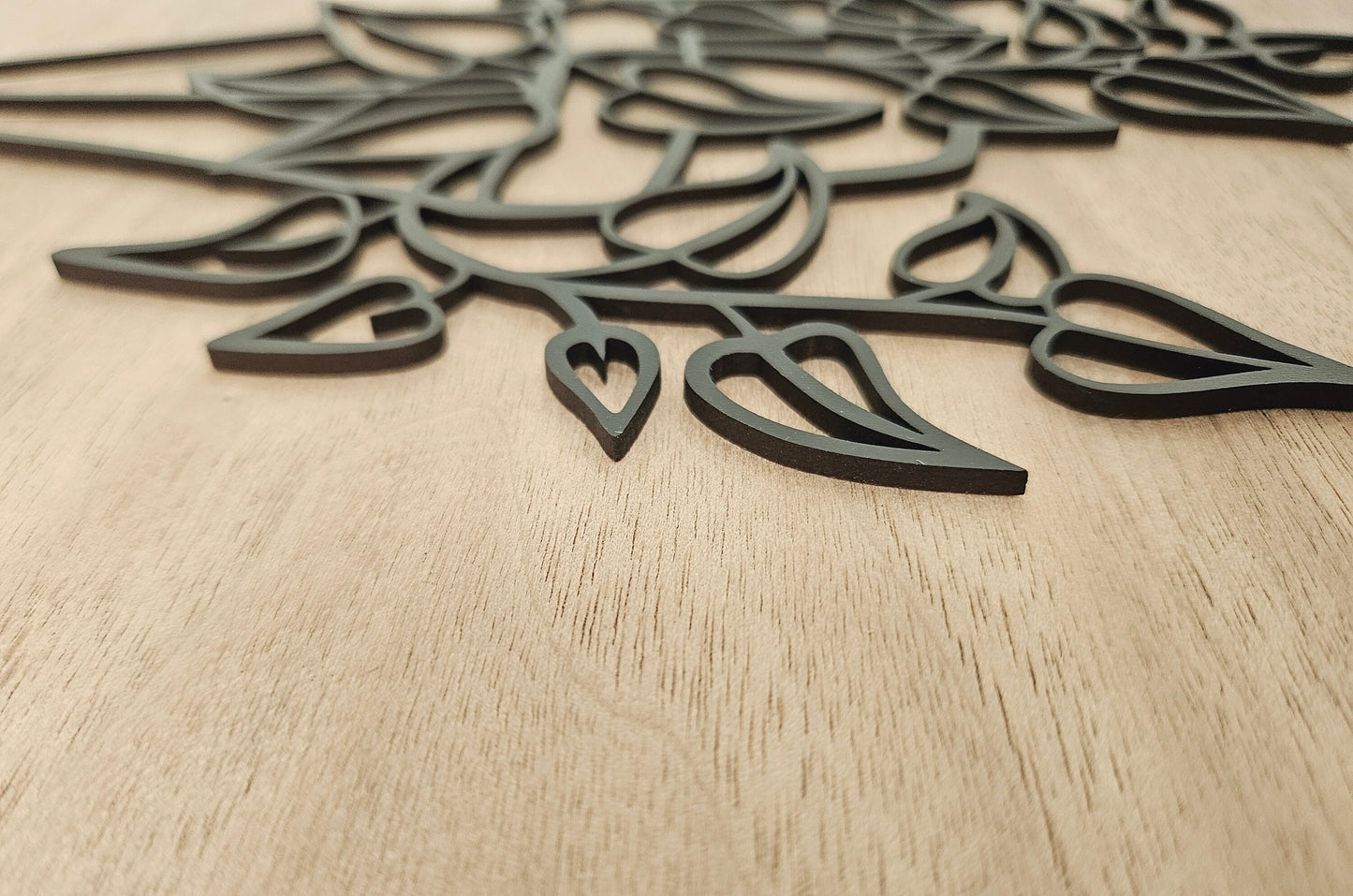 Wooden Plant Wall Art Set of 3 – Unique and Stylish Home Decor, Customizable Sizes & Color