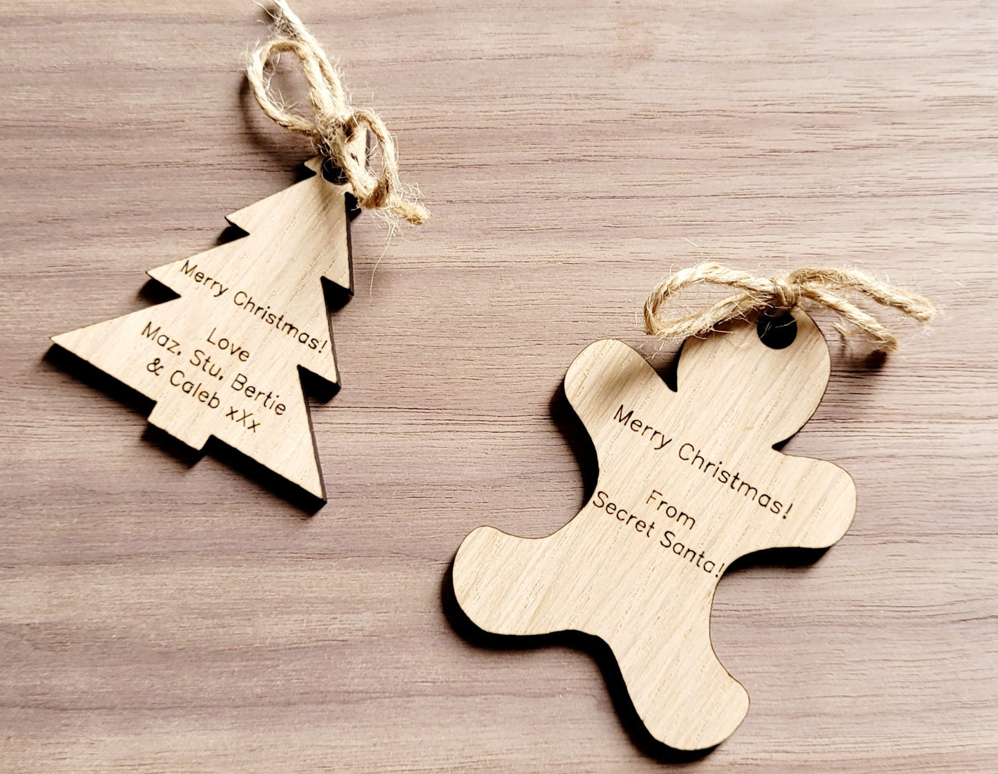 Personalised Wooden Gift Tag – Custom Oak Present Label & Keepsake