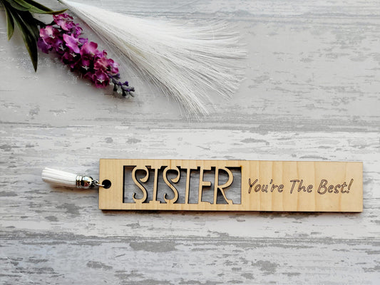 Custom Wooden Sister Bookmark
