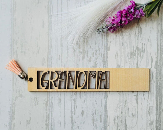 Grandma Wooden Bookmark, Custom Grandma Gift