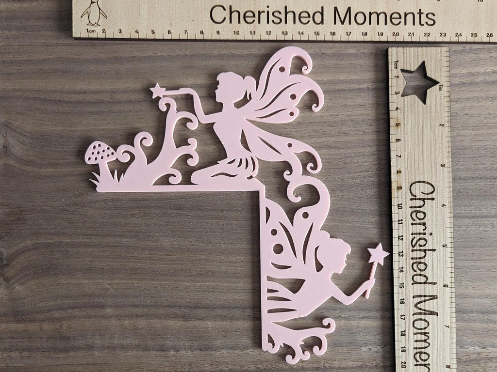 Purple Butterfly and Flower Door Corner Decoration - Magical Nursery Wall Art, Reversible Acrylic Corner Accent for Door Frames, Shelves & Photo Frames