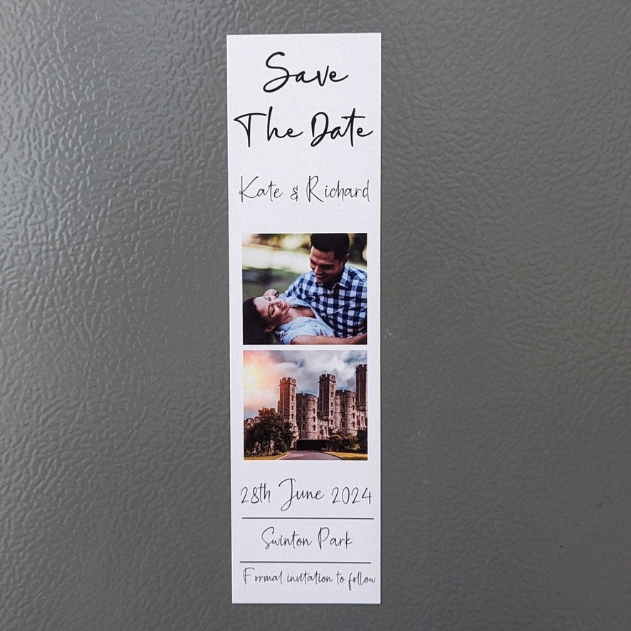 Personalised Save the Date Magnets – Custom Wedding Announcement with Envelopes