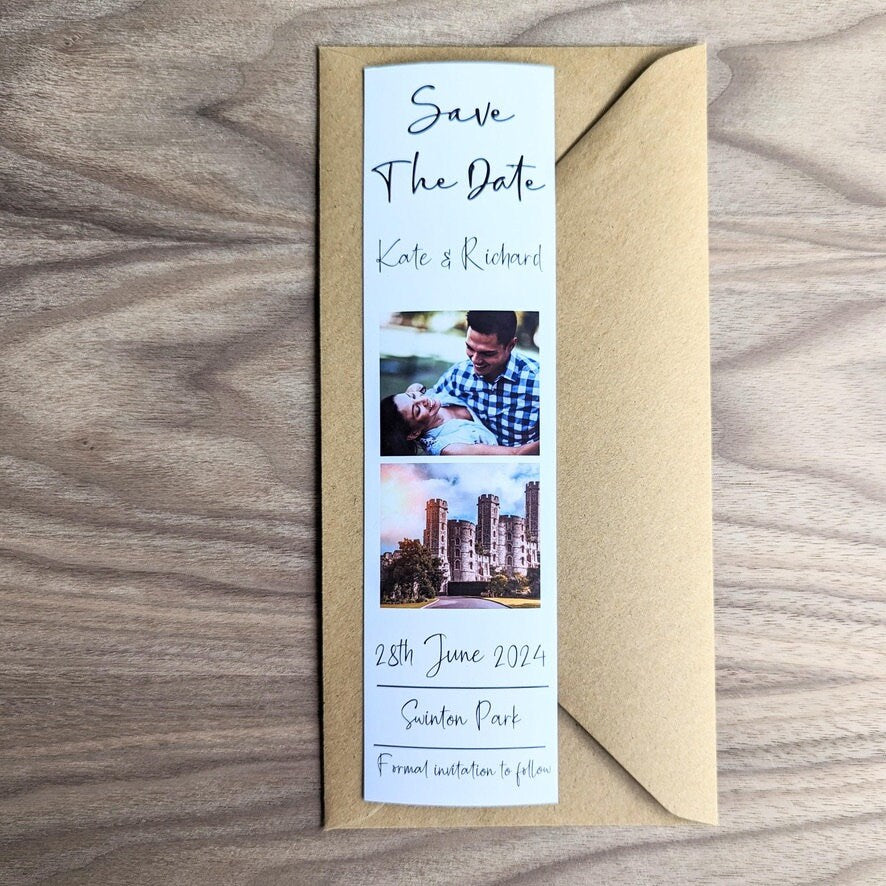 Personalised Save the Date Magnets – Custom Wedding Announcement with Envelopes