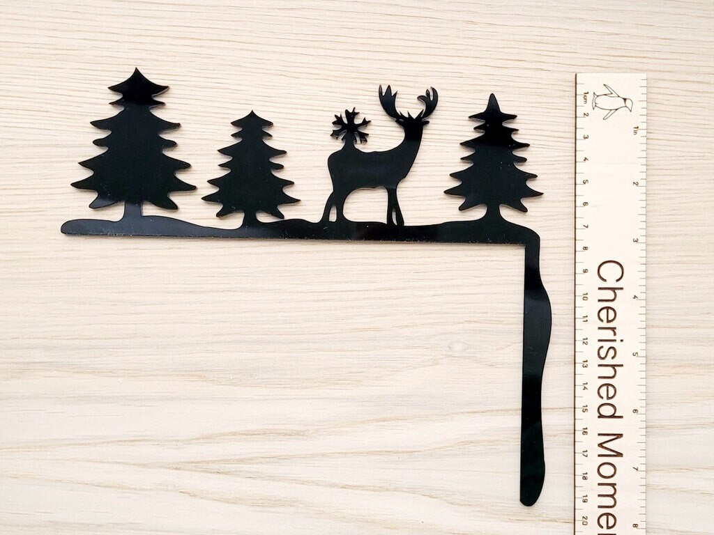 Reindeer Christmas Door Corner Decoration – Black or White Acrylic Festive Ornament