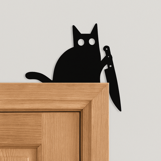 Cat With Knife Door Topper