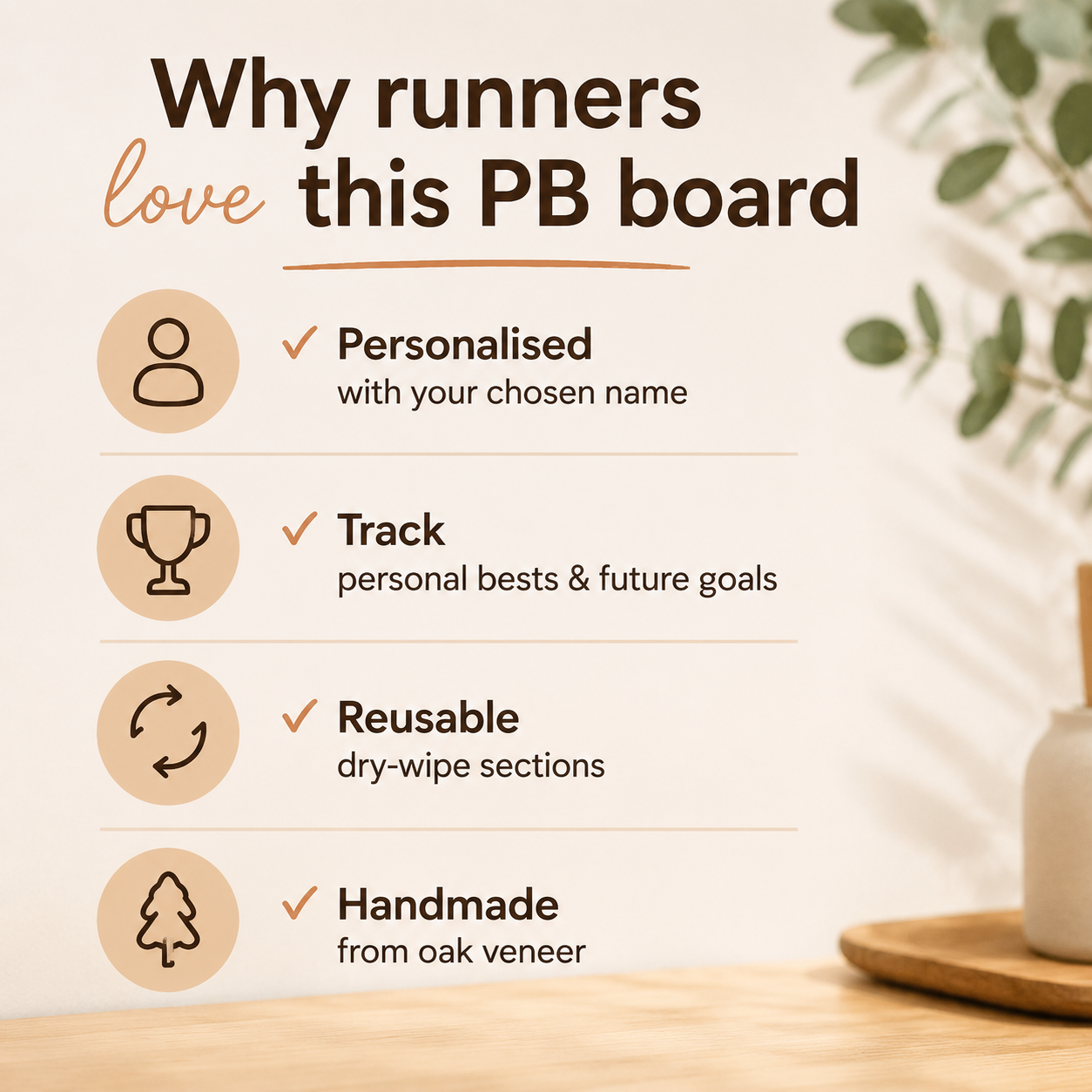 Personalised Running PB & Goal Board