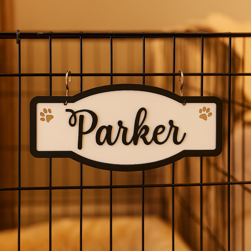 Personalised Wooden Dog Name Sign – Custom Pet Name Plaque, Bone or Street Style, Gift for Dog Lovers