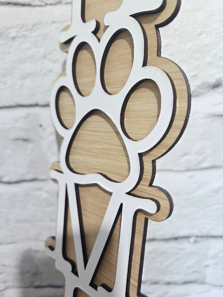 Personalised Wooden Paw Print Home Sign