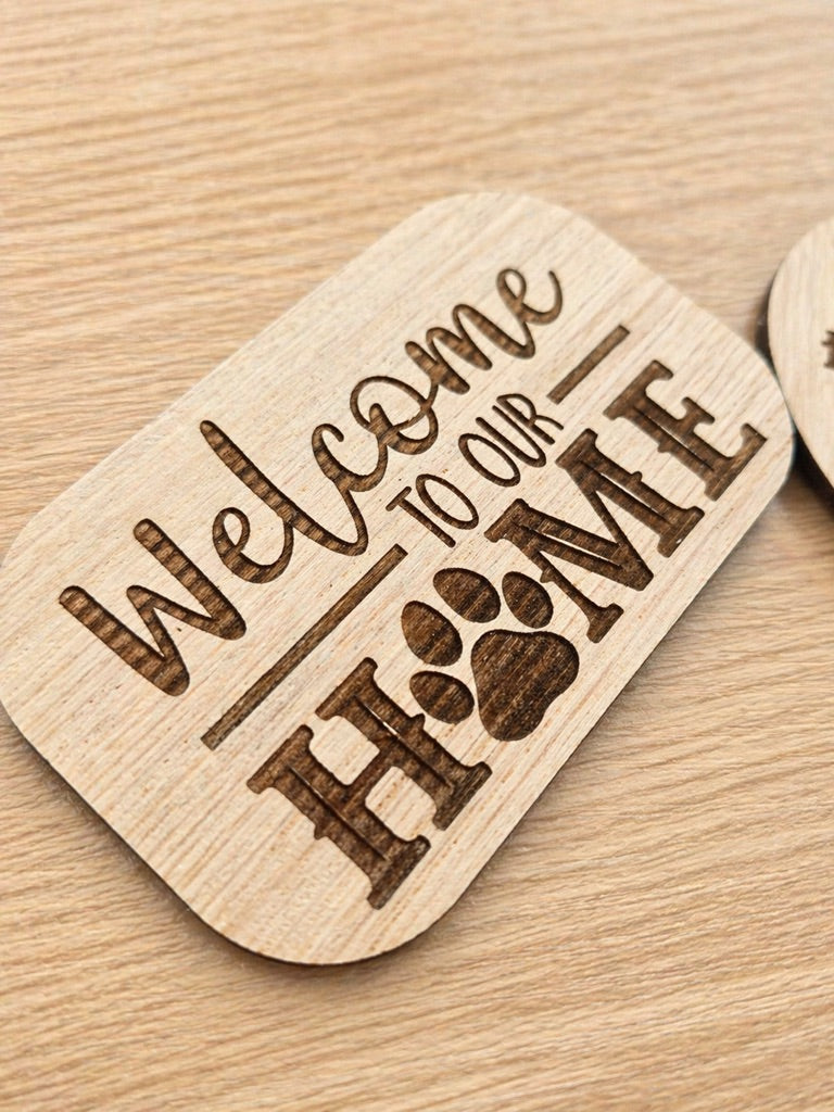 Wooden Fridge Magnets Set – Engraved Home Decor Magnets, Pet Lover Gift, Kitchen Magnets, Housewarming Gift Idea