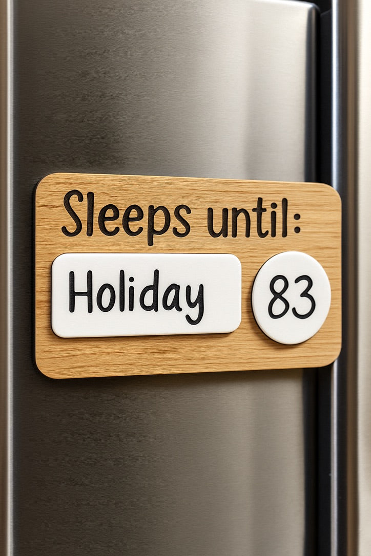 Personalised Countdown Board – Reusable Dry-Wipe Sign for Kids & Big Days