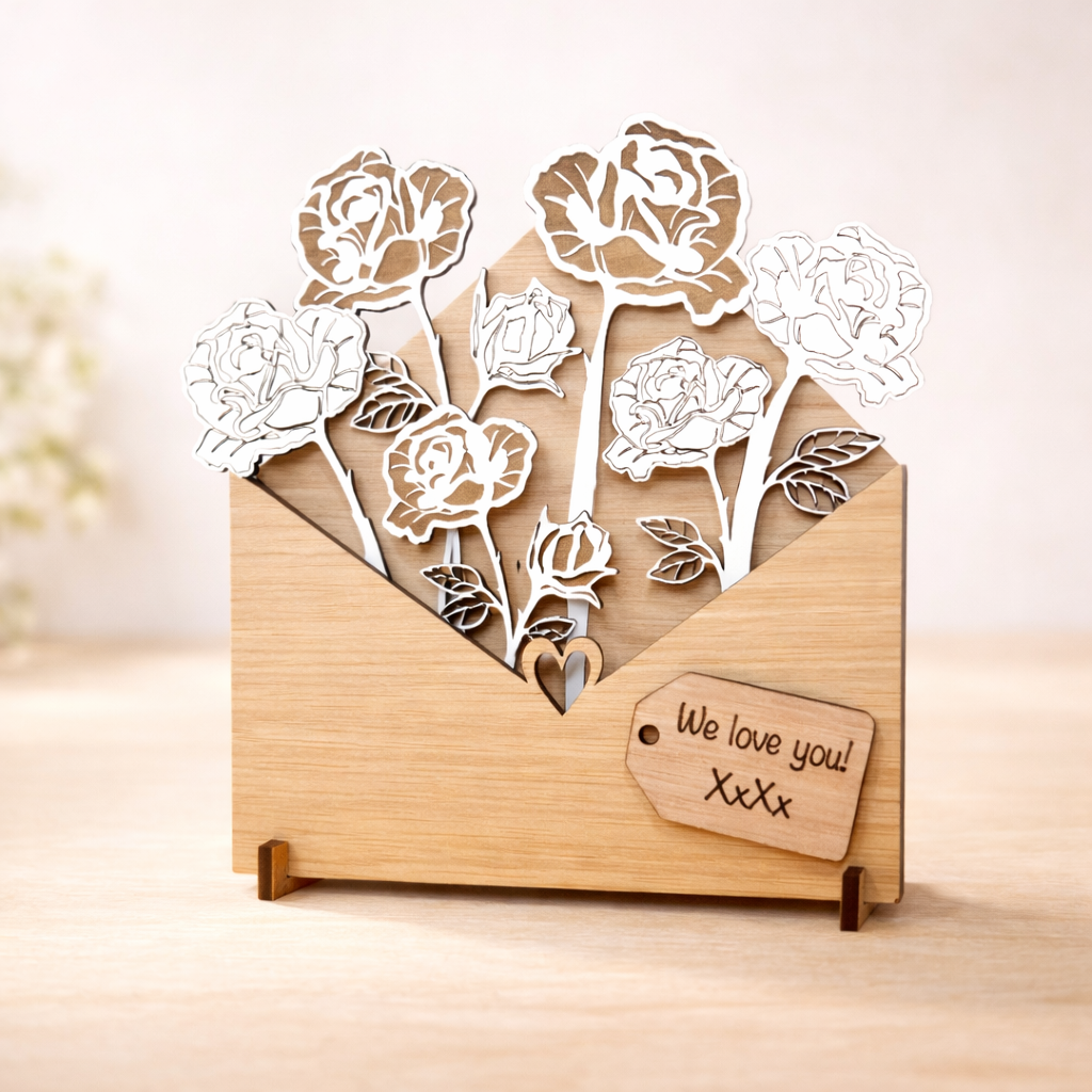 Personalised Wooden Rose Flower Box – Forever Rose Anniversary Gift