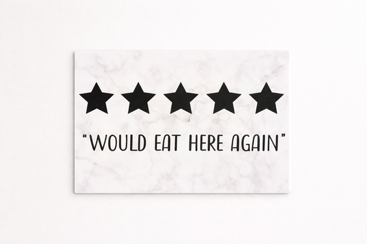 5-Star “Would Eat Here Again” Fridge Magnet – Funny Kitchen & Office Gi