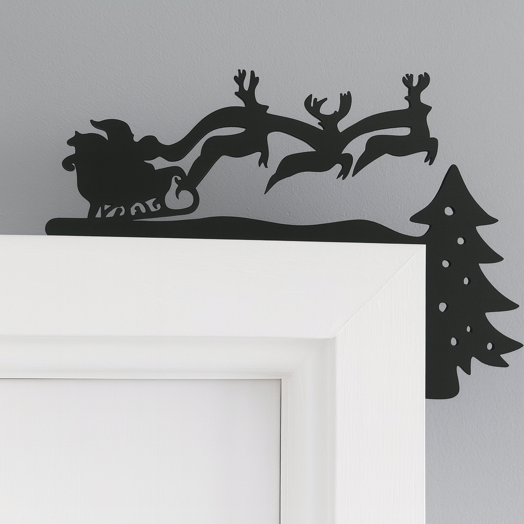 Flying Reindeer Christmas Door Corner Decoration – Acrylic Ornament