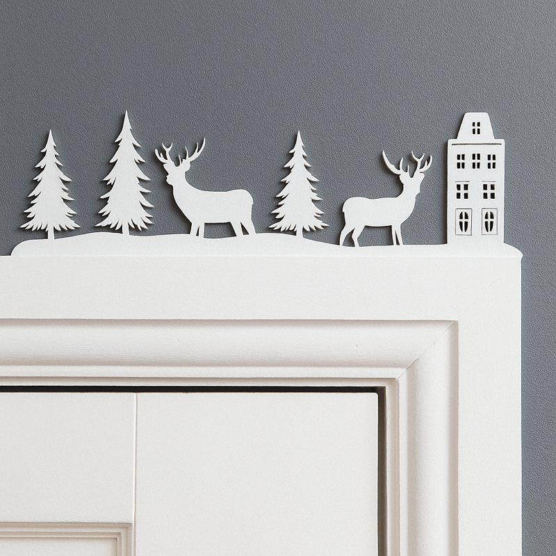 Wooden Winter Shelf Decorations – Rustic Woodland, Reindeer, and Village Christmas Mantel Décor