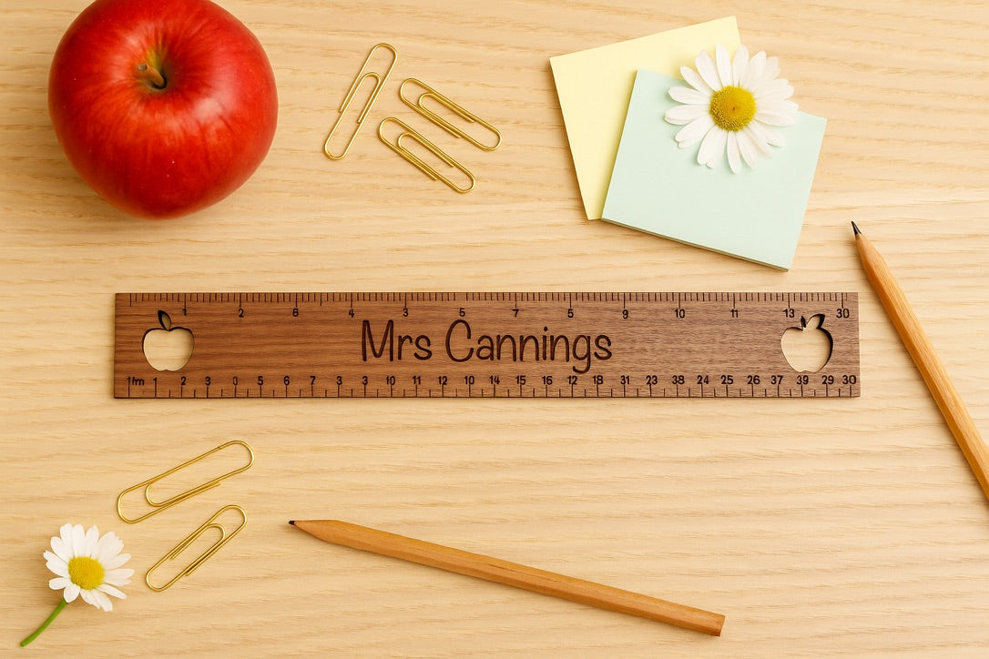 Personalised Wooden Ruler – Custom Engraved Gift