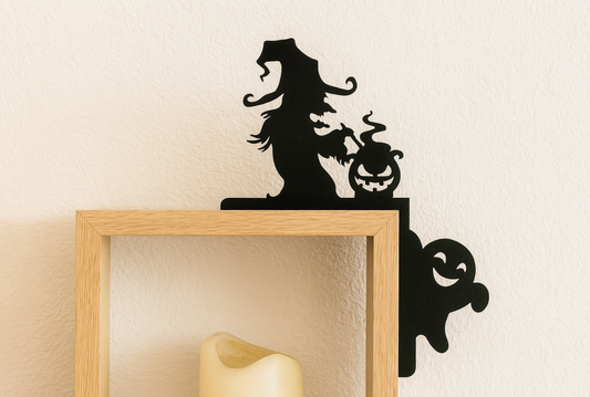 Witch Door Corner Decoration – Black Acrylic Halloween  Decor