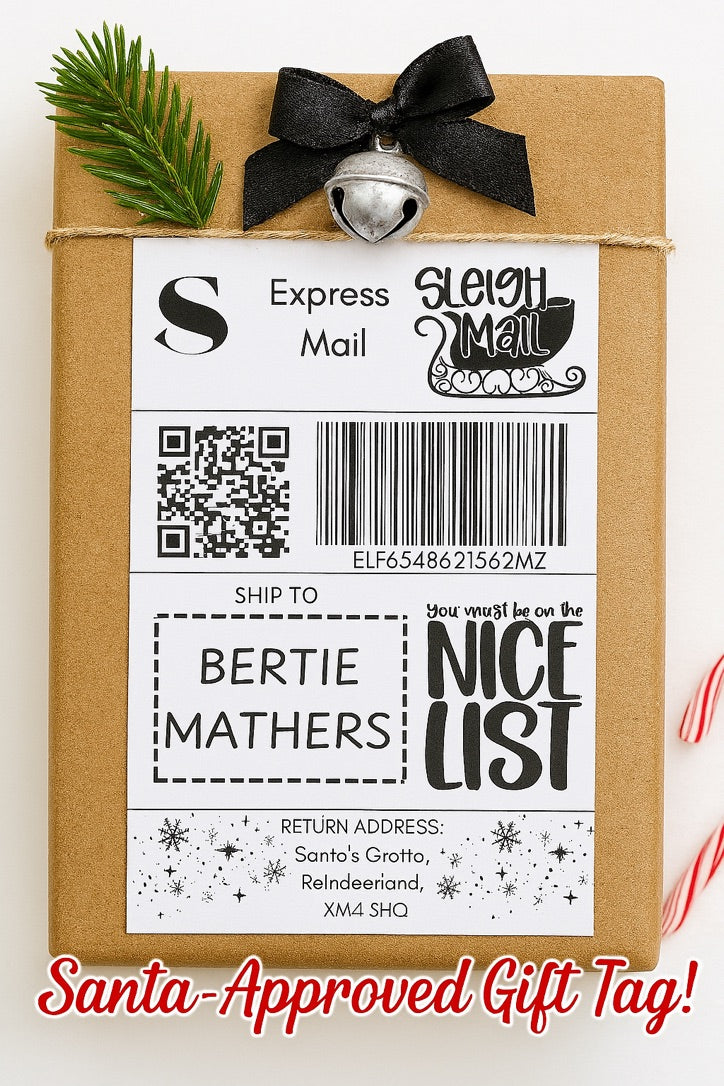 Christmas Delivery Label Stickers – QR Santa Tracker, Santa Express, North Pole & Sleigh Mail Designs | Magical Gift Wrap Labels for Kids, Christmas Eve Boxes