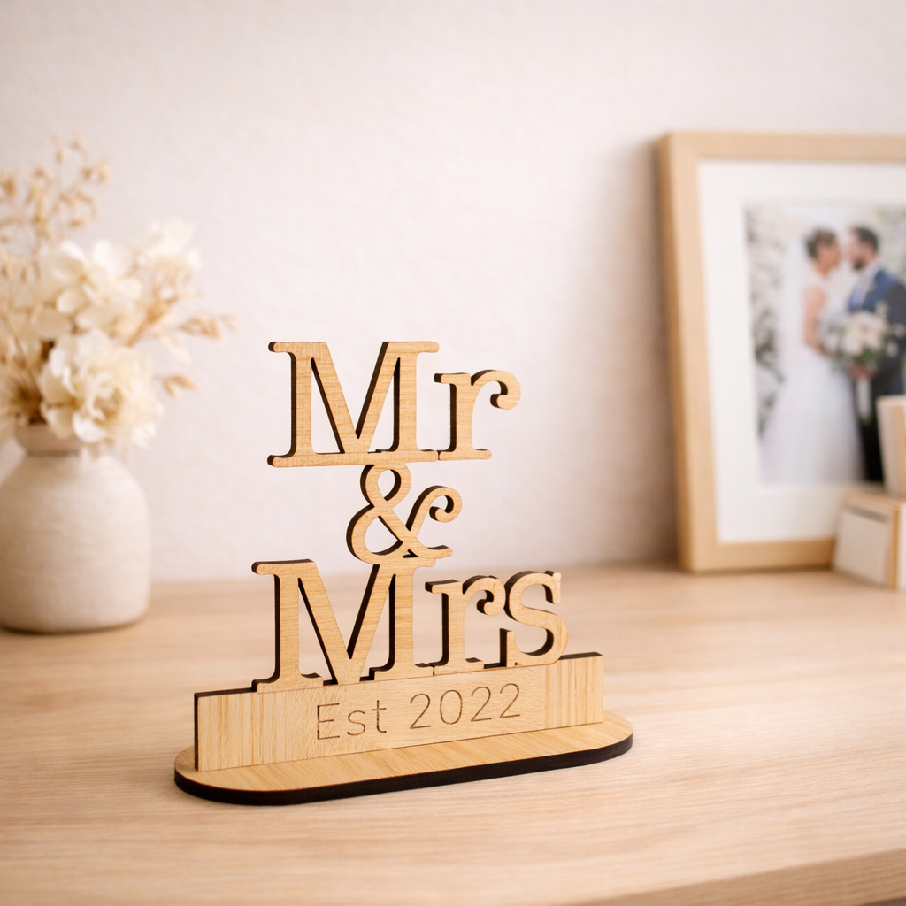 Personalised Wooden Wedding Sign – Mr & Mrs, Mr & Mr, Mrs & Mrs Gift