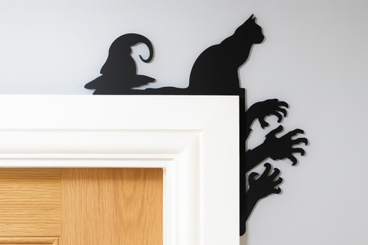 Black Cat Halloween Door Corner Decoration